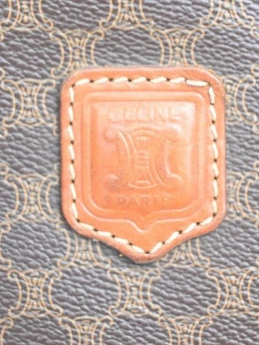 CELINE Logo Macadam Pattern Clutch Hand Bag PVC Leather Brown Italy 09MA406 - Picture 12 of 14